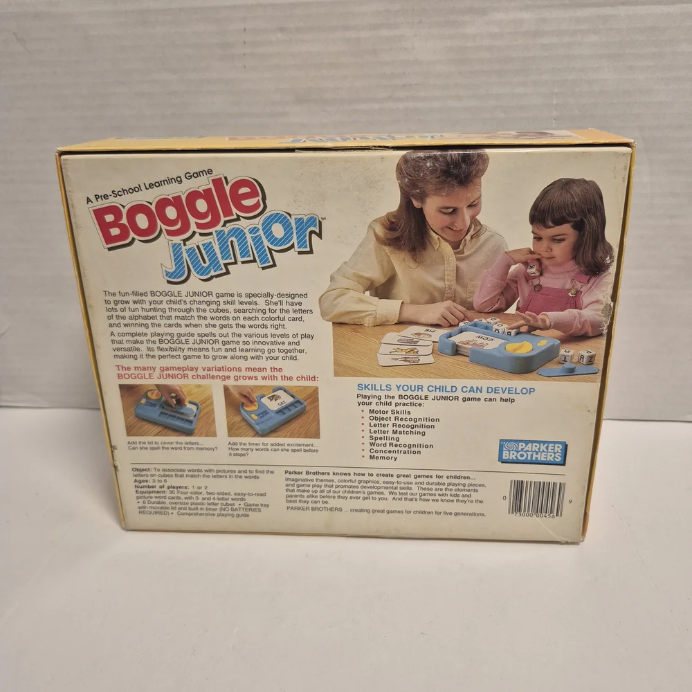 Vintage Boggle Junior Parker Brothers 1988‎ Complete Pre-School Learning Game